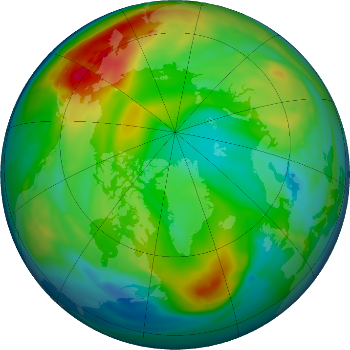 Arctic ozone map for 29 December 2015
